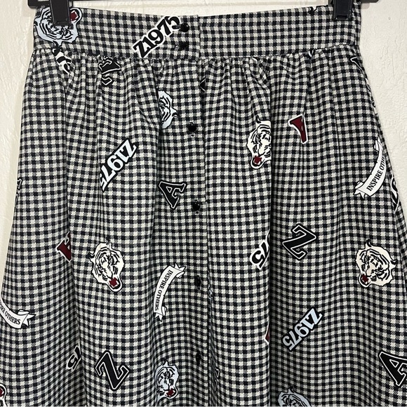 Zara Gingham Varsity School Button Down Skirt Size S - Picture 4 of 11